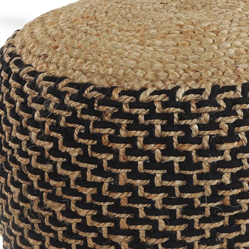 18" Tan Jute Ottoman