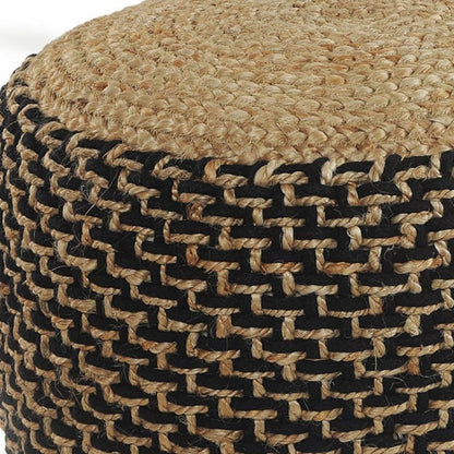 18" Tan Jute Ottoman