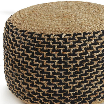 18" Tan Jute Ottoman