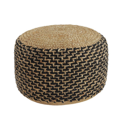 18" Tan Jute Ottoman