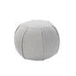 18" Gray Cotton Round Patchwork Pouf Ottoman