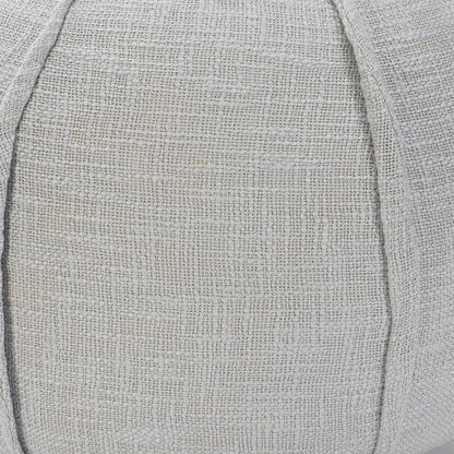 18" Gray Cotton Round Patchwork Pouf Ottoman