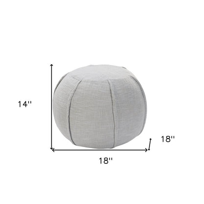 18" Gray Cotton Patchwork Round Pouf Ottoman