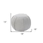 18" Gray Cotton Patchwork Round Pouf Ottoman