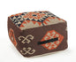 18" Brown Tribal Pouf Ottoman