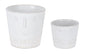 White Set of Two Porcelain 4.4329 ounce Round Pot Planter