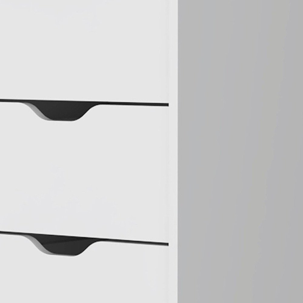 18" White Five Drawer Dresser