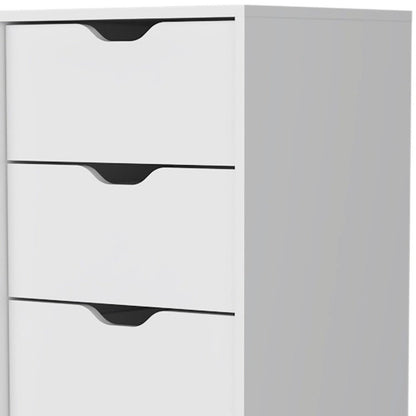 18" White Five Drawer Dresser