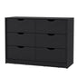 42" Black Wood Two Drawer Double Dresser