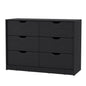 42" Black Manufactured Wood Six Drawer Modern Dresser