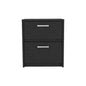 19" Black Wood Two Drawer Nightstand