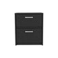 19" Black Wood Two Drawer Nightstand