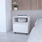 21" White Wood One Drawer Nightstand with Integrated Tech
