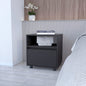 21" Black Wood One Drawer Nightstand with Integrated Tech