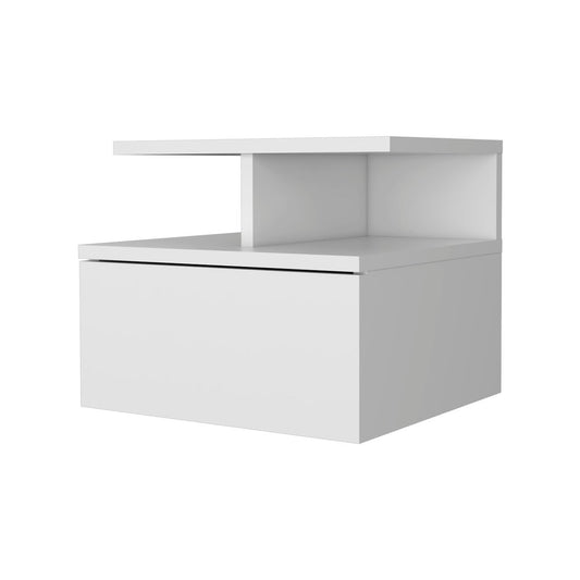 12" Wood One Drawer Floating Nightstand