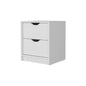 19" White Wood Two Drawer Nightstand with Integrated Tech