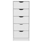 18" White Five Drawer Dresser