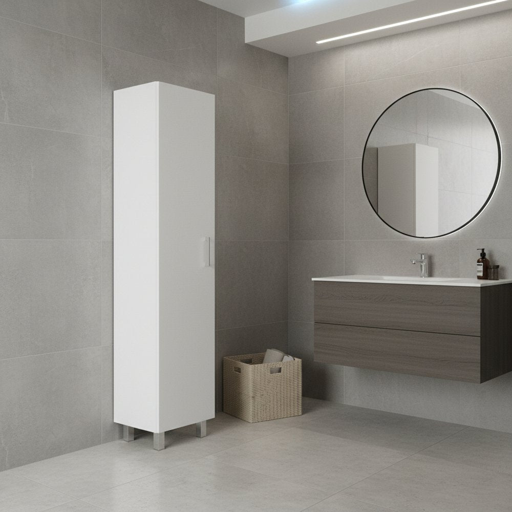 16" White Accent Cabinet With Four Shelves