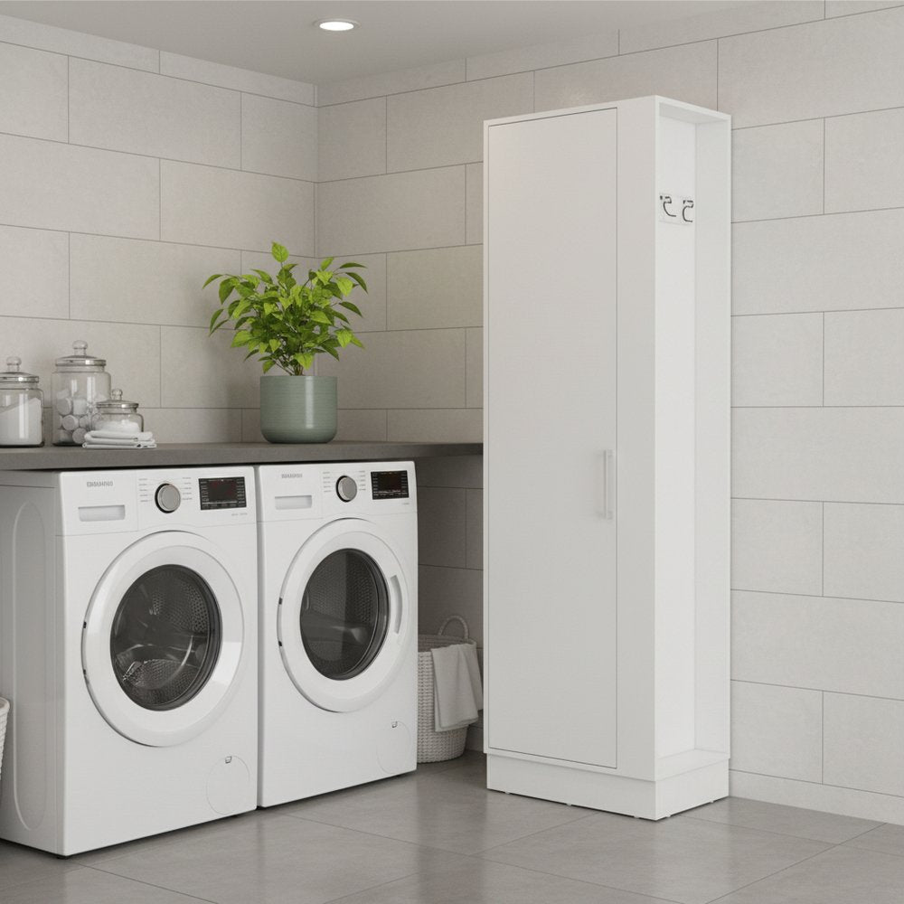 21" White Accent Cabinet With Six Shelves