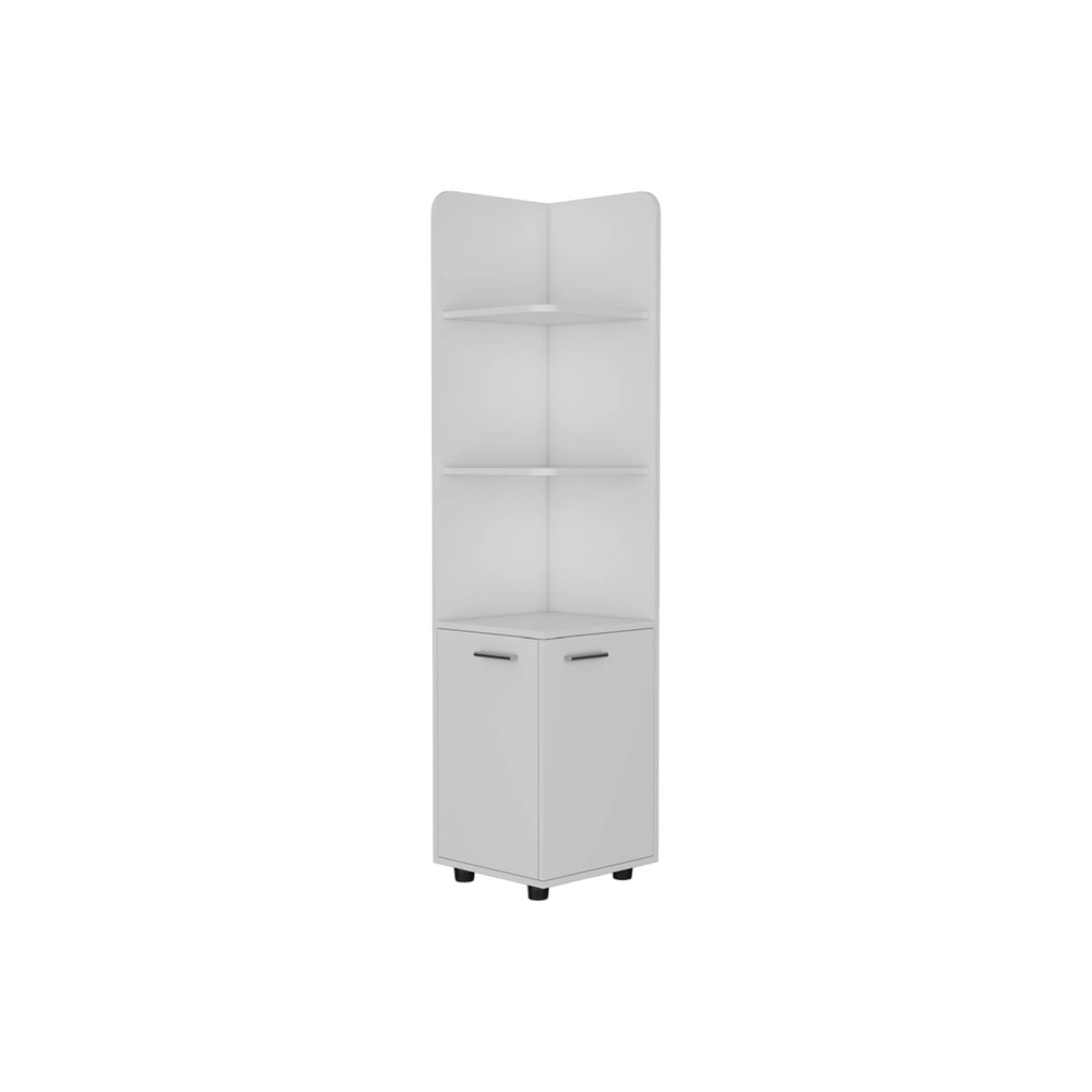 15" Black And White Accent Cabinet With Four Shelves