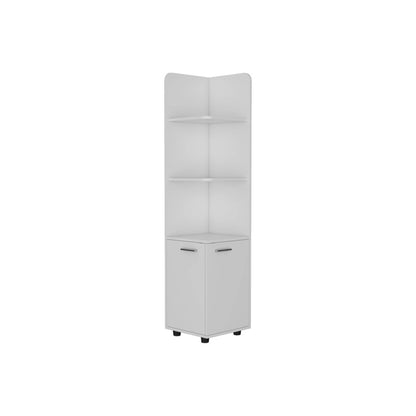 15" Black And White Accent Cabinet With Four Shelves