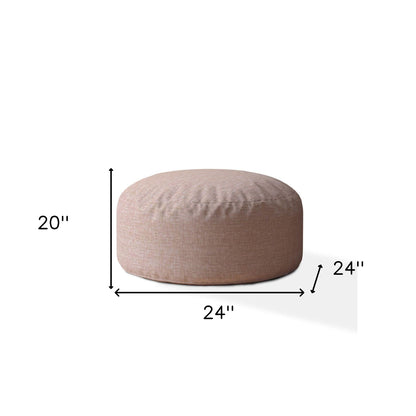 24" Pink Cotton Round Pouf Cover