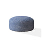 24" Blue And White Canvas Round Polka Dots Pouf Cover