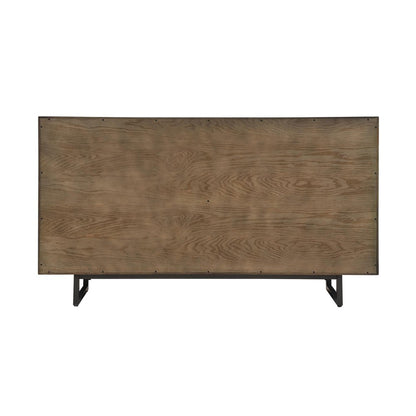 60" Dark Brown Solid Wood Six Drawer Double Dresser