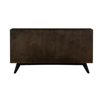 63" Dark Brown Solid Wood Six Drawer Dresser