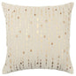 20" Gold and Ivory Cotton Pillow With Beads Edges
