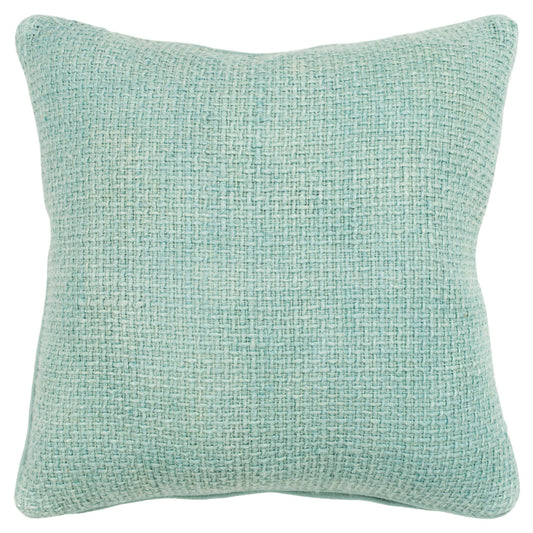 20" Mint Green Weave Cotton Blend Throw Pillow