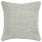 20" Gray and Cream Striped Cotton Throw Pillow