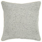20" Gray and Cream Striped Cotton Throw Pillow