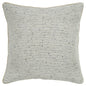 20" Gray and Cream Striped Cotton Throw Pillow