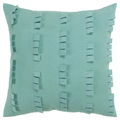20" Aqua Striped Cotton Throw Pillow