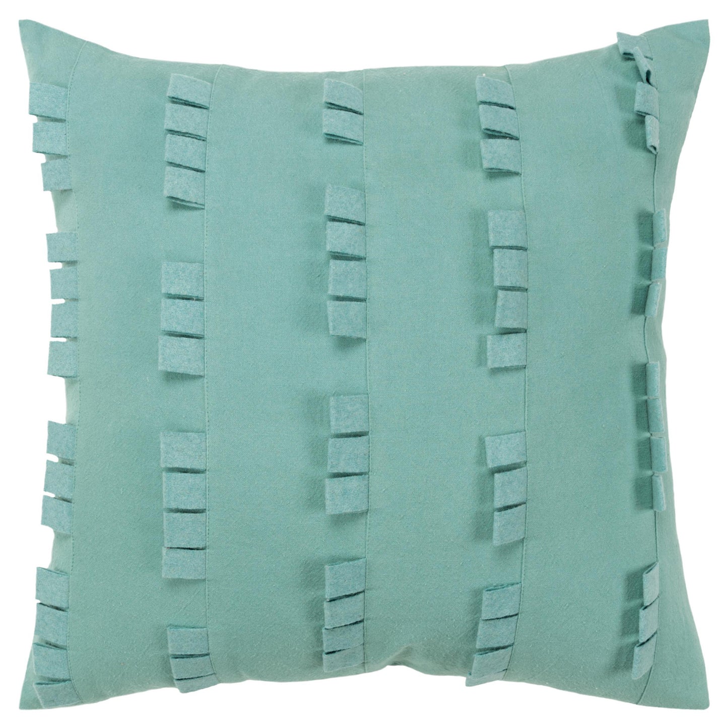 20" Aqua Striped Cotton Throw Pillow