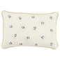 14" X 20" Beige and White Christmas Cotton Pillow With Applique, Embroidery Edges