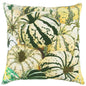 20" Green And White Pumpkins Cotton Throw Pillow with Beads And Embroidery