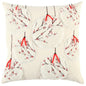 20" Red and Ivory Christmas Ornaments Abstract Cotton Throw Pillow With Applique, Embroidery, Beads