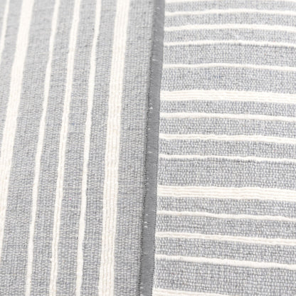 20" Gray and Ivory Striped Cotton Throw Pillow