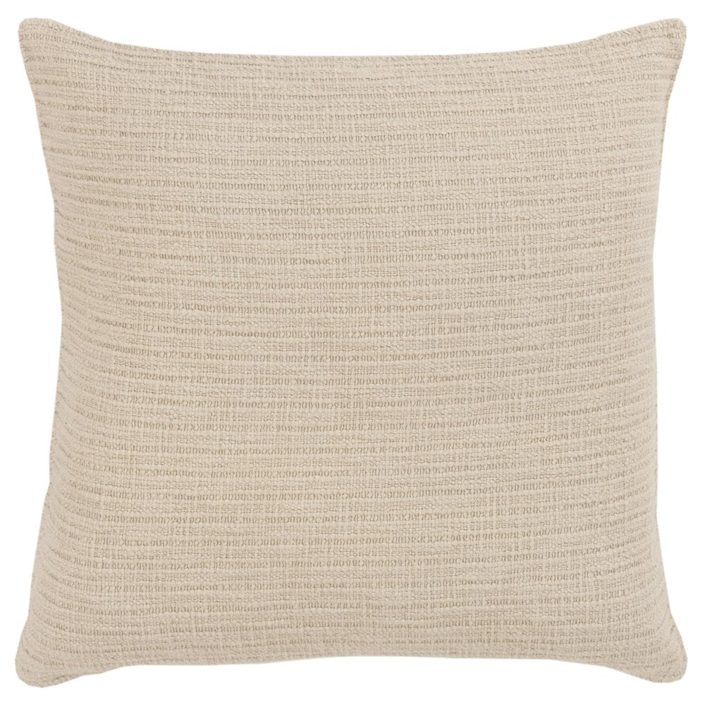 22" Natural Striped Cotton Throw Pillow