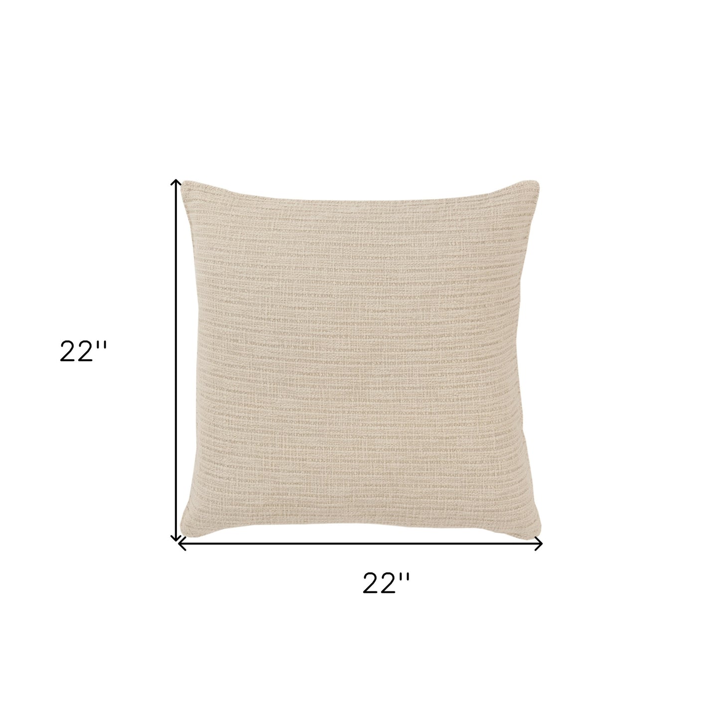 22" Natural Striped Cotton Throw Pillow