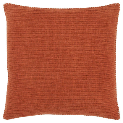 22" Orange Striped Cotton Throw Pillow