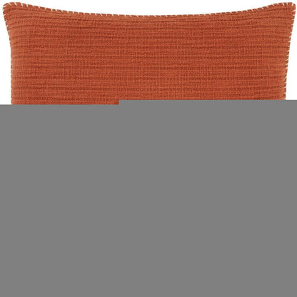 22" Orange Striped Cotton Throw Pillow