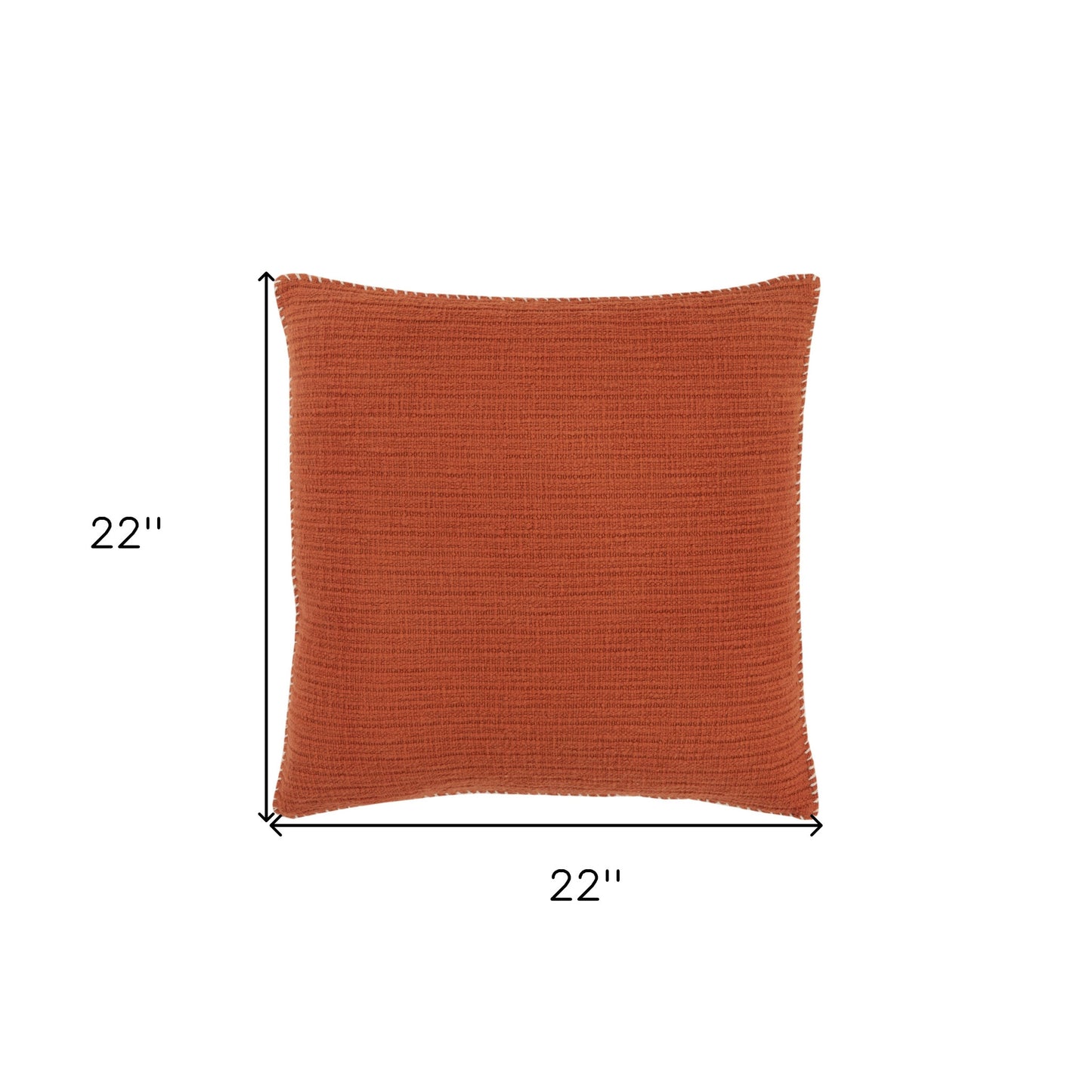 22" Orange Striped Cotton Throw Pillow