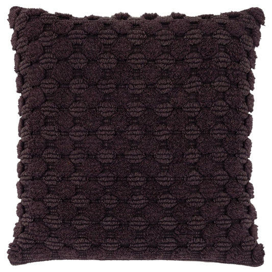 20" Wine Cotton Throw Pillow With Texture