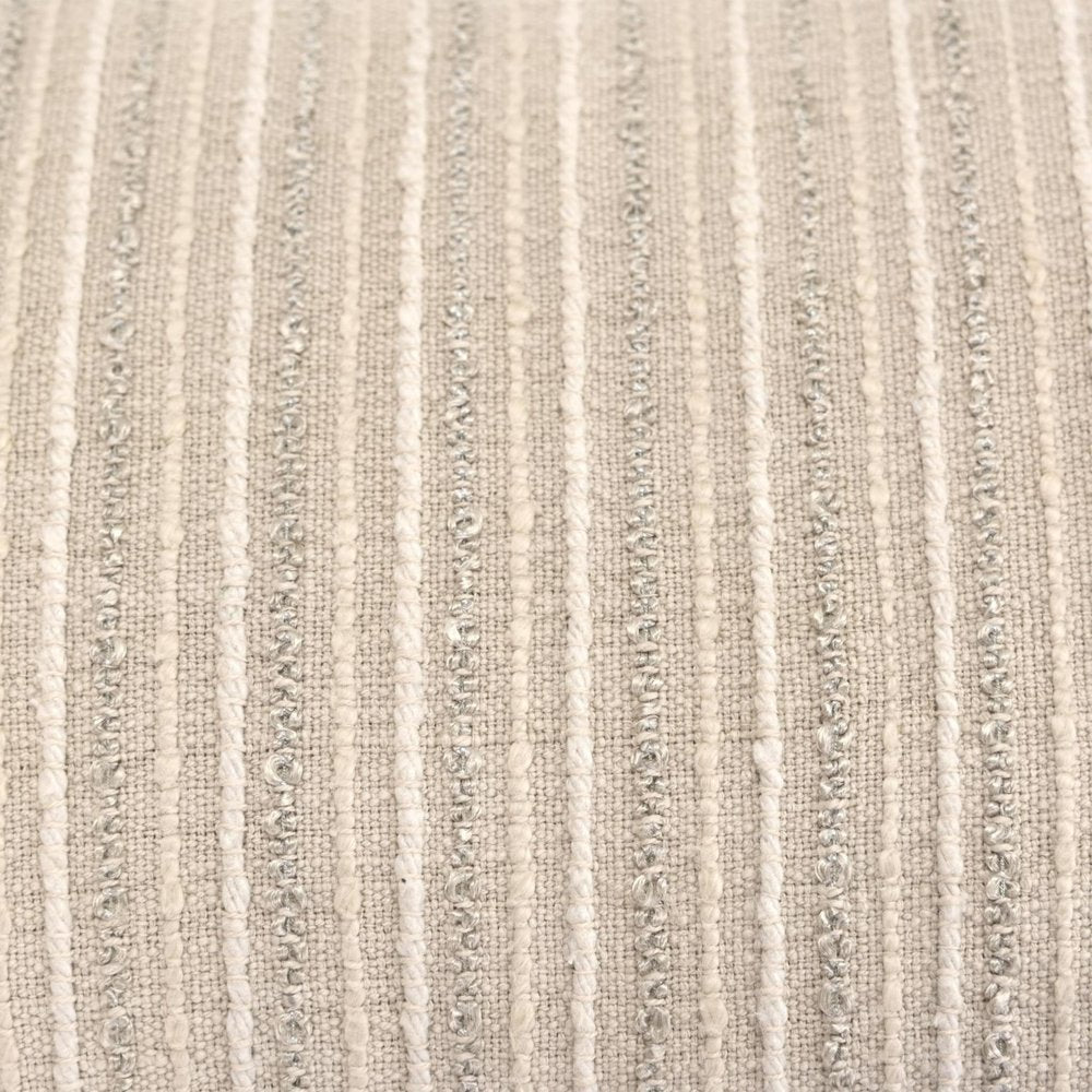 14" X 26" Natural Lumbar Striped Cotton Blend Throw Pillow
