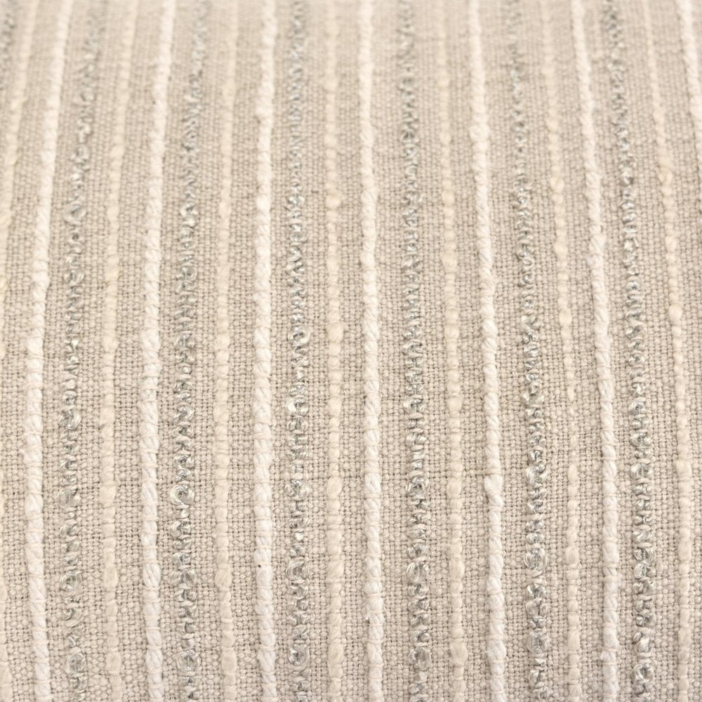 14" X 26" Natural Lumbar Striped Cotton Blend Throw Pillow