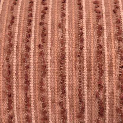 14" X 14" Terra Cotta Striped Cotton Blend Throw Pillow