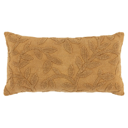 14" X 26" Pumpkin Botanical Cotton Throw Pillow With Texture